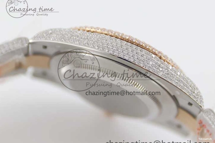 Markers Dial SS Edition A2824 Best Arabic Full on RG 41 Diamonds Bracelet TWF 1:1 Datejust 0313